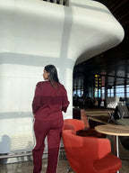 Velure Maroon Skyline Travel Set