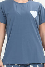 Velure All Over Hearts Print Pajama Set