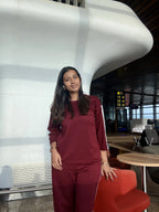 Velure Maroon Skyline Travel Set
