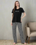 Velure Bold Printed Pajama Set - Velure - - Full Length Pant, Full Length Pants, Half Sleeves, Round neck nightsuit