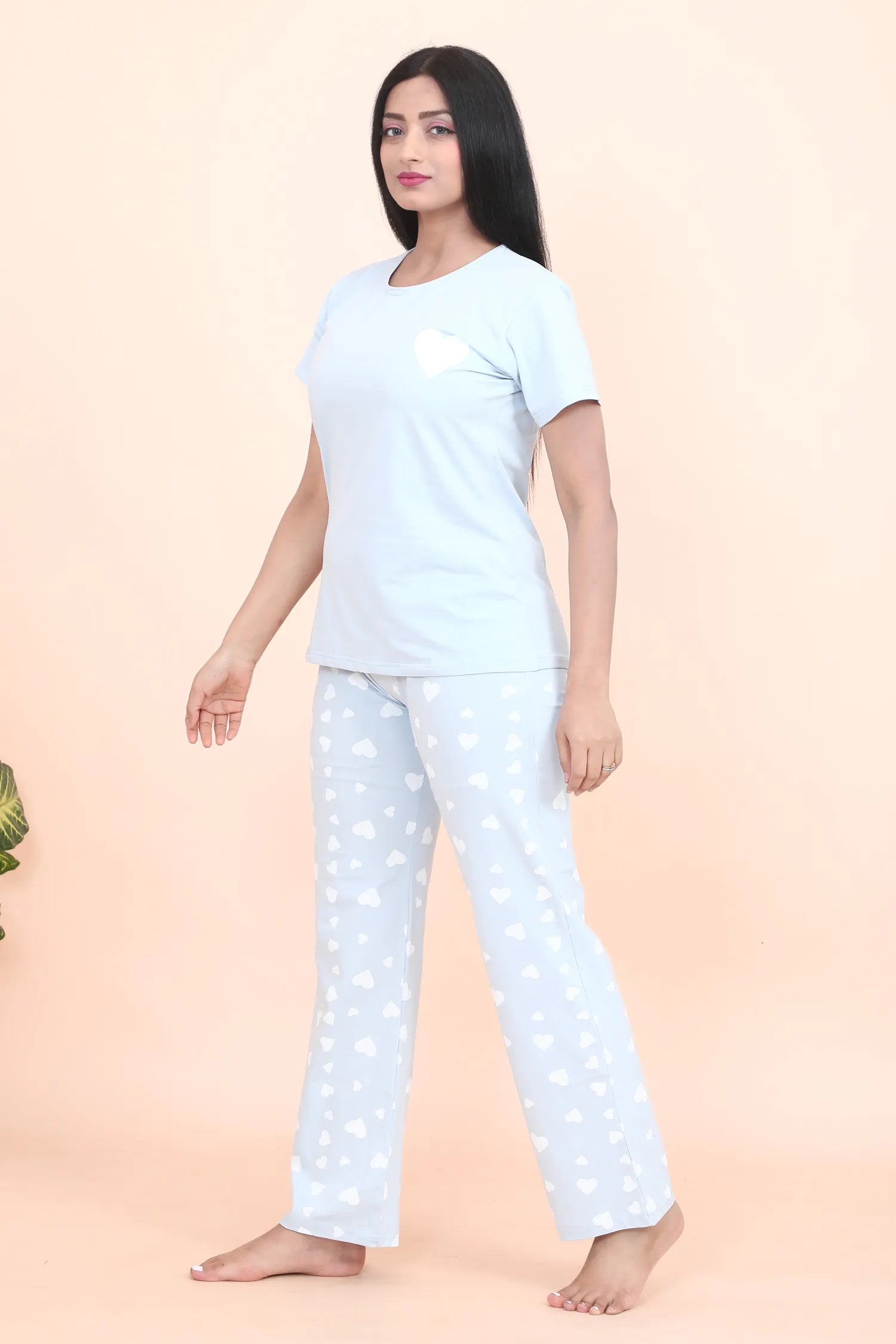 Velure Heart Print Pajama Set