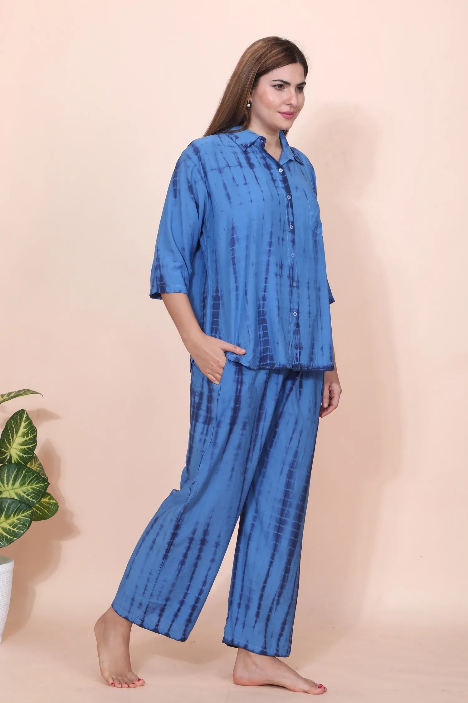Velure Royal Blue Classic Palazzo Co-ord Set
