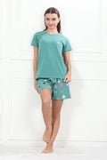 Velure Shiny Stars Shorts Set - Velure - - Cotton Lycra Fabric, Half Sleeves, Printed, Round neck, Shorts