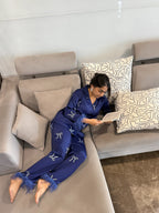 Velure Fascinating Satin Fur Sleepwear Set