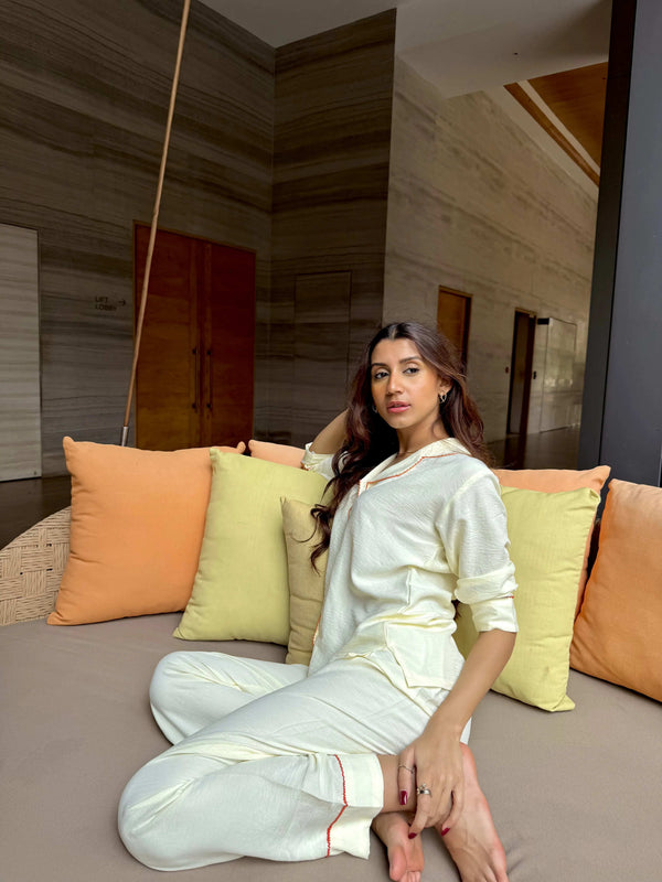 Velure Lemon Cotton Bliss Night Suit