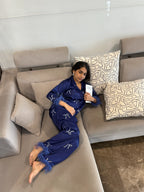 Velure Fascinating Satin Fur Sleepwear Set