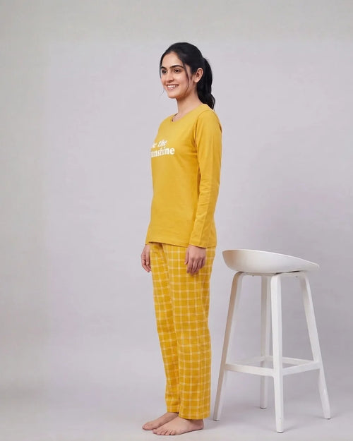 Velure Sunshine Glow  Full Sleeves Pyjama Set
