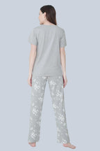 Velure Trendy Floral Print Pajama Set - Velure - - Cotton Lycra Fabric, Floral Print, Full Length Pant, Half Sleeves, Round neck nightsuit