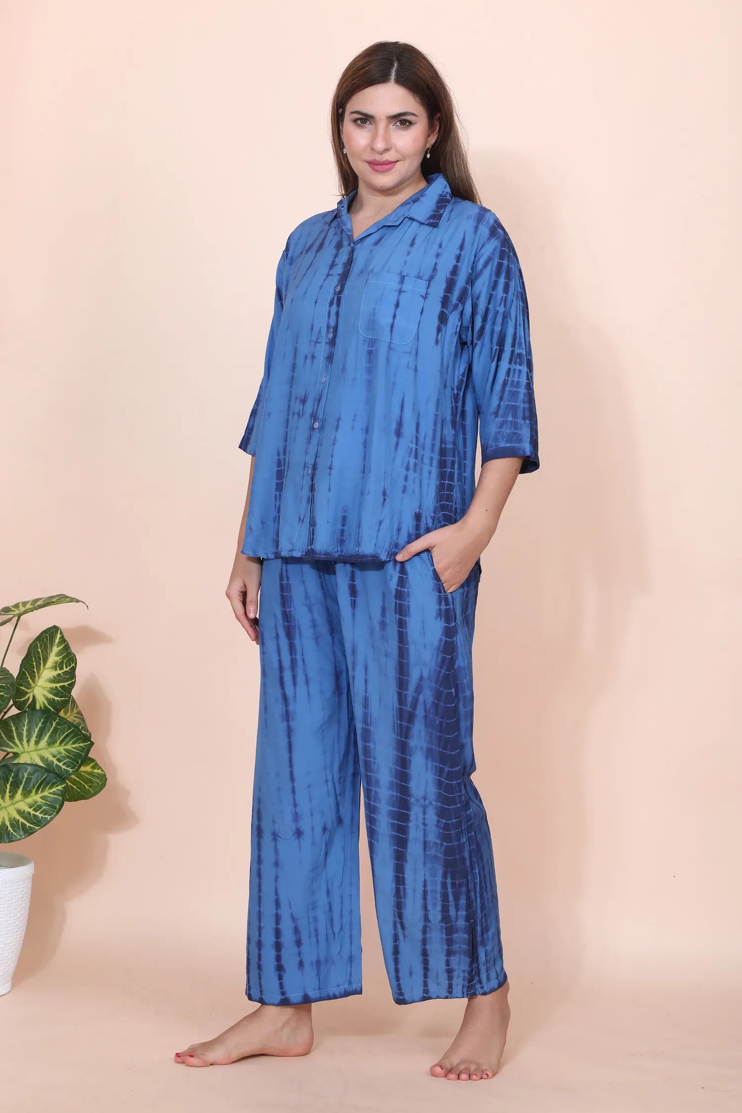 Velure Royal Blue Classic Palazzo Co-ord Set