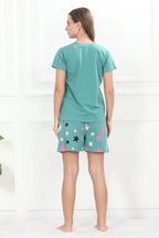 Velure Shiny Stars Shorts Set - Velure - - Cotton Lycra Fabric, Half Sleeves, Printed, Round neck, Shorts