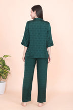 Velure Elegant Bow Print Satin Night Suit