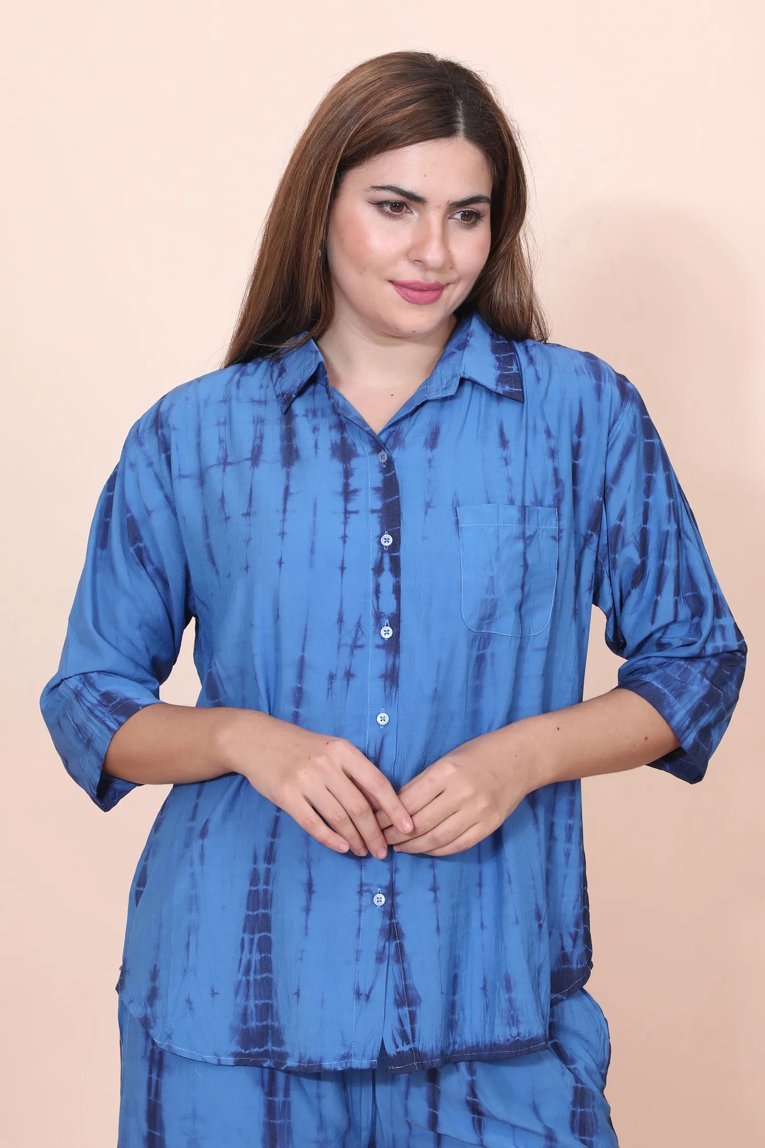 Velure Royal Blue Classic Palazzo Co-ord Set
