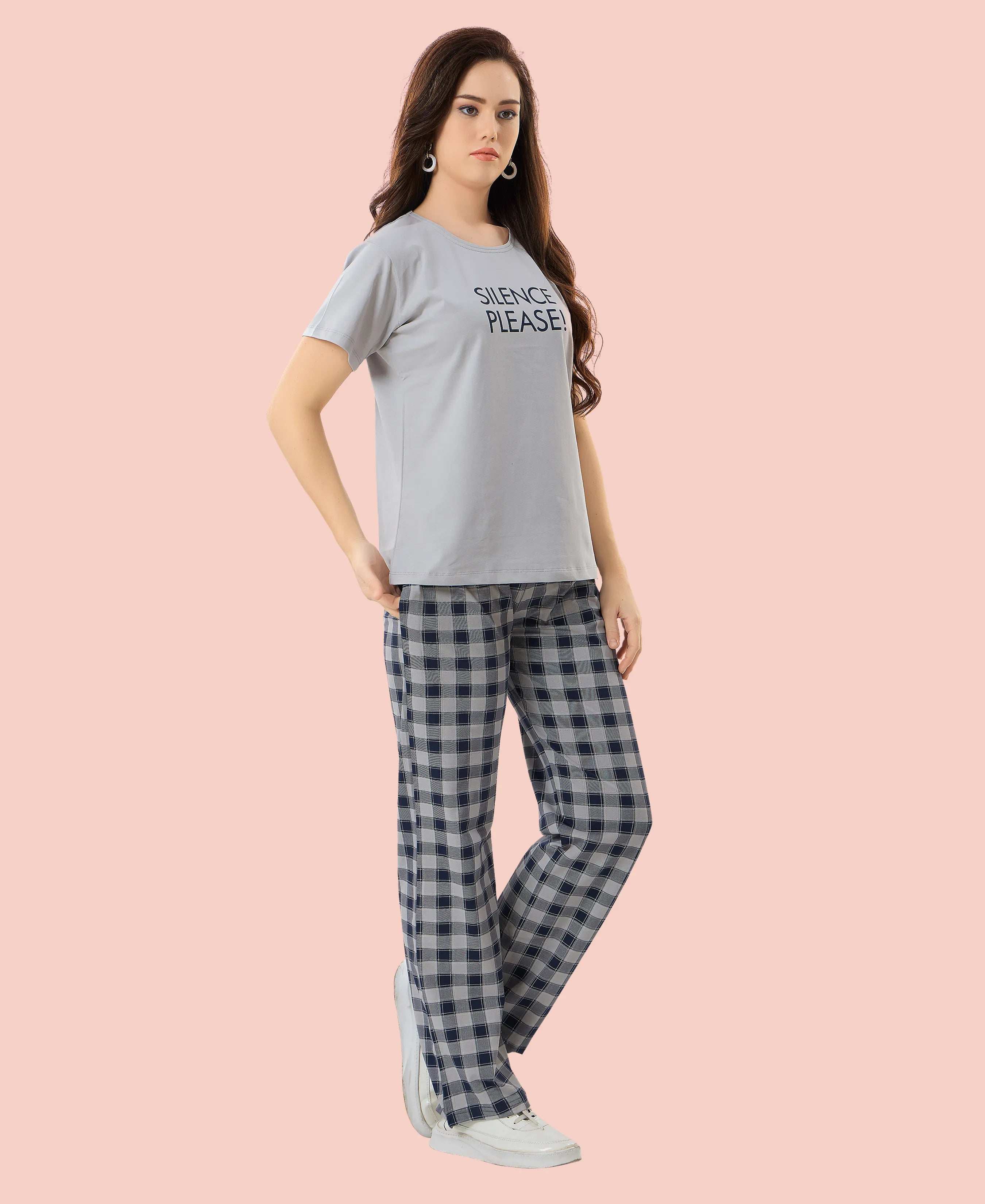 Velure Adorable Printed Pajama Set - Velure - - Cotton Lycra Fabric, Full Length Pant, Round neck