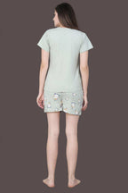 Velure Cute Unicorn Print Shorts Set - Velure - - Cotton Lycra Fabric, Half Sleeves, Printed, Round neck