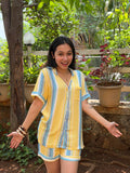 Velure Cozy Stripes Shorts Set
