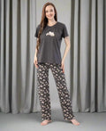 Velure Playful Polar Bear Printed Pajama Set - Velure - - Cotton Lycra Fabric, Full Length Pant, Half Sleeves, Round neck nightsuit