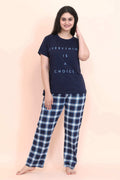 Velure Soft Touch Printed Pajama Set - Velure - - Abstract Print, Full Length Pant, Half Sleeves, Hosiery Cotton, Round neck nightsuit