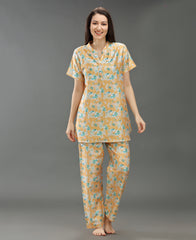 Blossom Print Kurti Style Night Suit