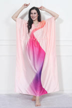 Velure Embellished Gradient Kaftan - Velure - - Center Drawstring, Full Length Nighty, Satin
