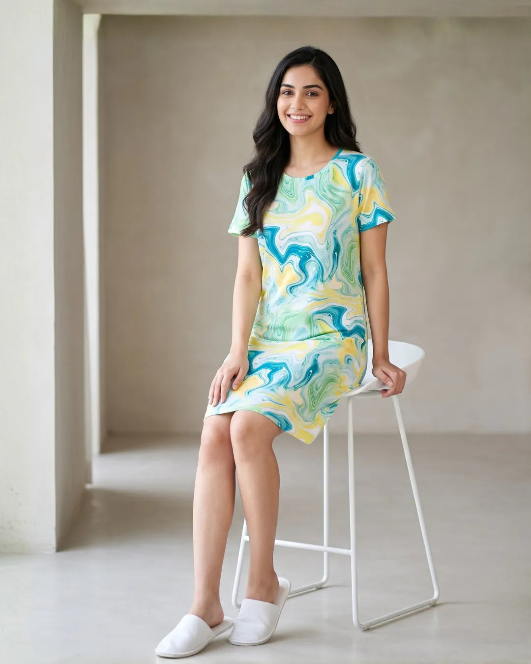 Velure Aqua Swirl Short Nighty