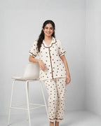 Velure Sweet Cocoa Hearts Night Suit