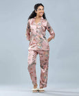 Velure Floral Print Satin Night Suit