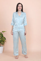 Velure Elegant Floral Print Satin Night Suit