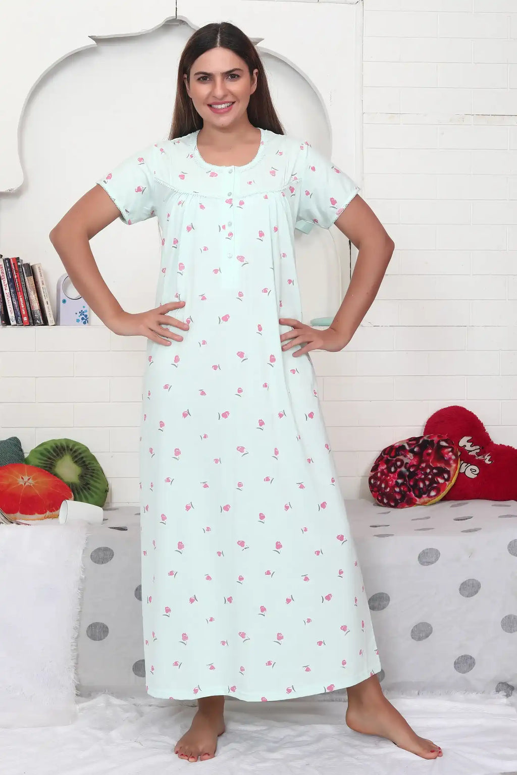 Velure Adorable Floral Print Hosiery Nighty