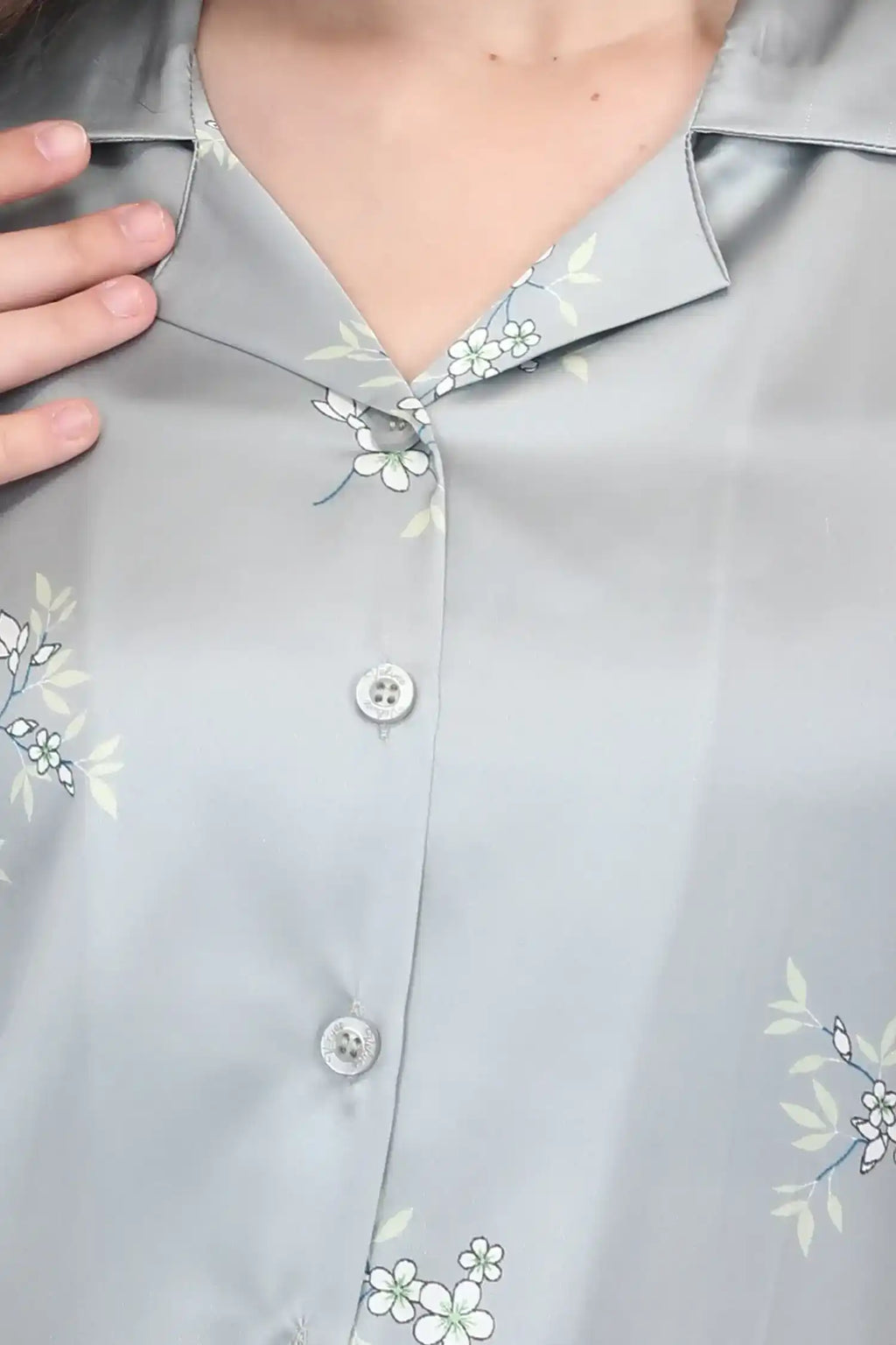 Velure Attractive Floral Print Satin Night Suit