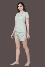 Velure Cute Unicorn Print Shorts Set - Velure - - Cotton Lycra Fabric, Half Sleeves, Printed, Round neck