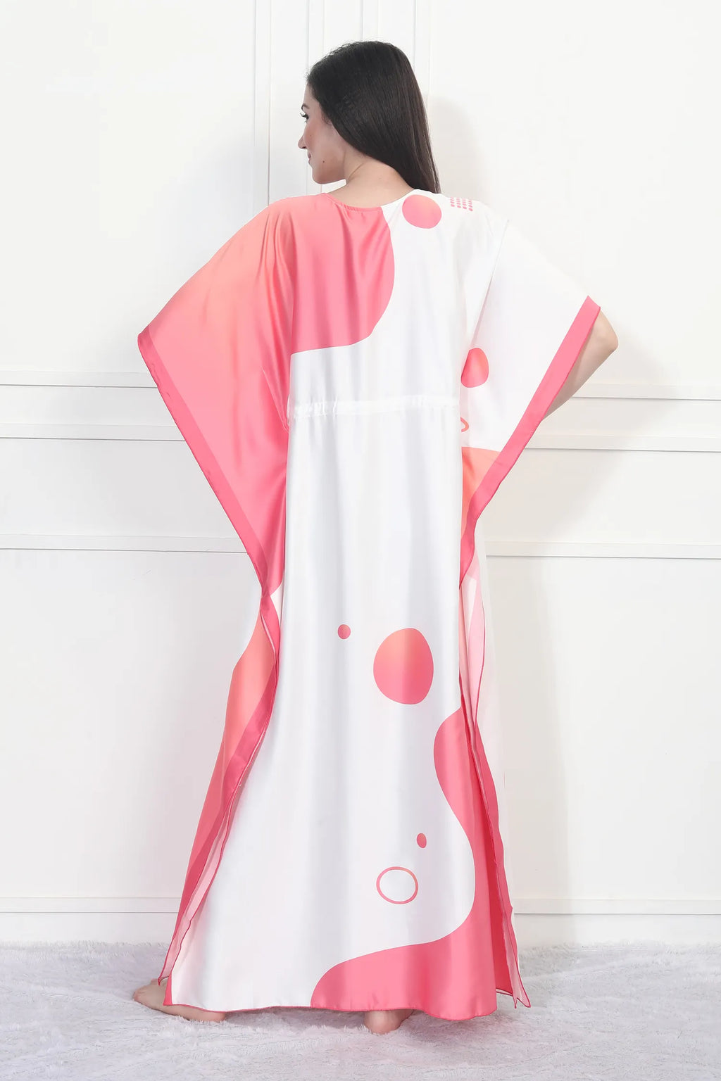 Velure Fusion Classic Kaftan - Velure - - Center Drawstring, Full Length Nighty, Satin