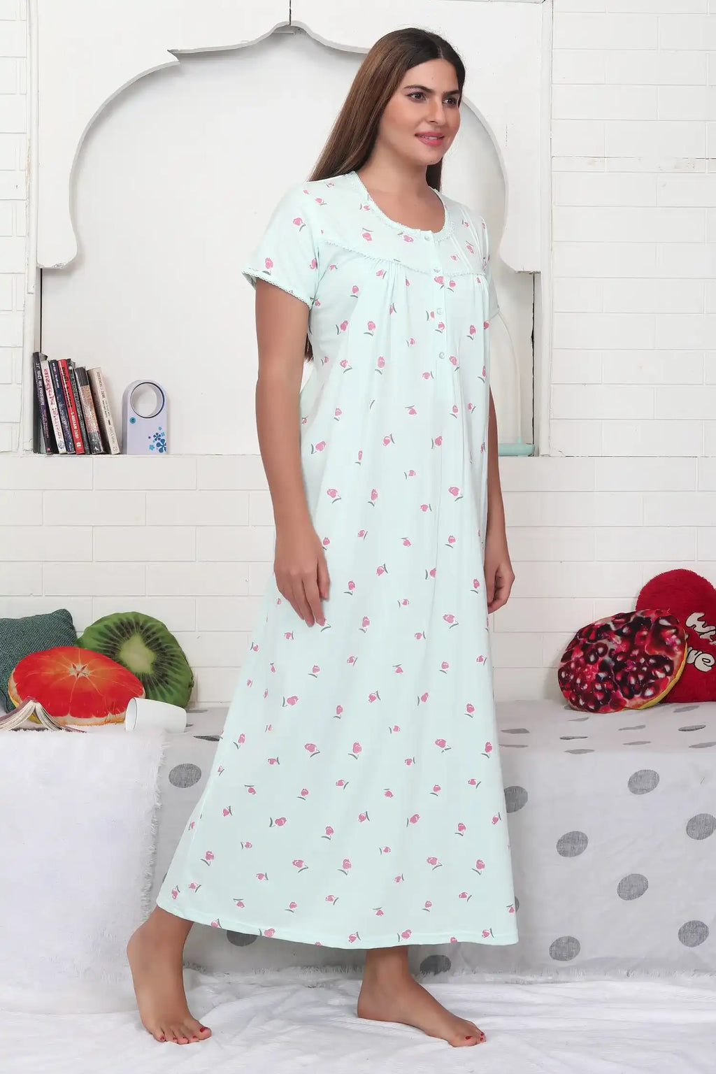 Velure Adorable Floral Print Hosiery Nighty