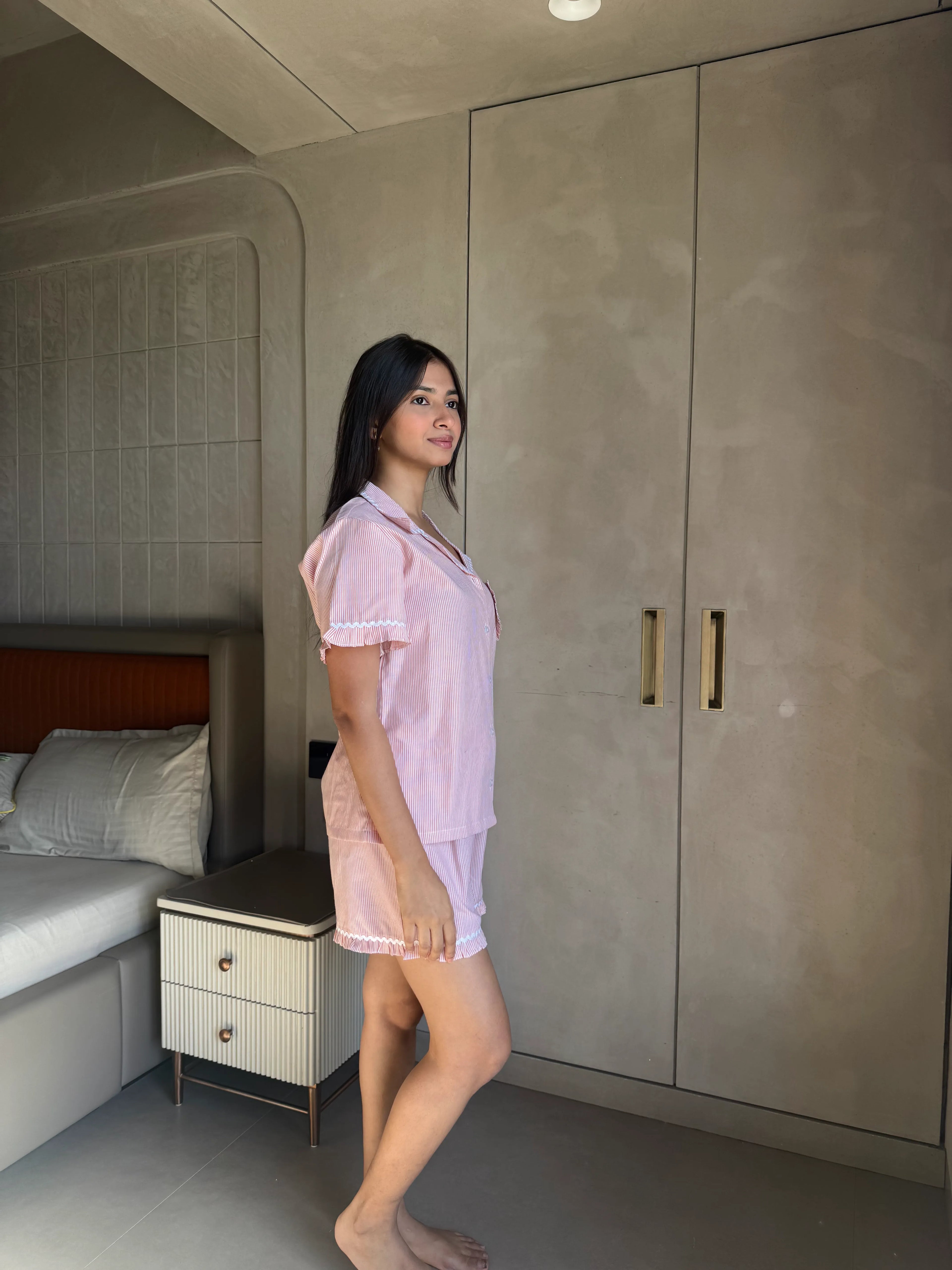 Velure  Sweet Stripe Shorts Set