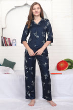 Velure Glamorous  Floral Print Satin Night Suit