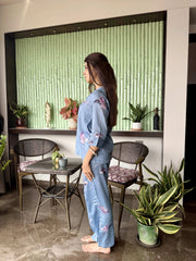 Velure Timeless Flamingo Print Cotton Night Suit