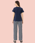 Velure Soothing Printed Pajama Set - Velure - - Cotton Lycra Fabric, Full Length Pant, Half Sleeves, Round neck nightsuit