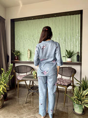 Velure Timeless Flamingo Print Cotton Night Suit