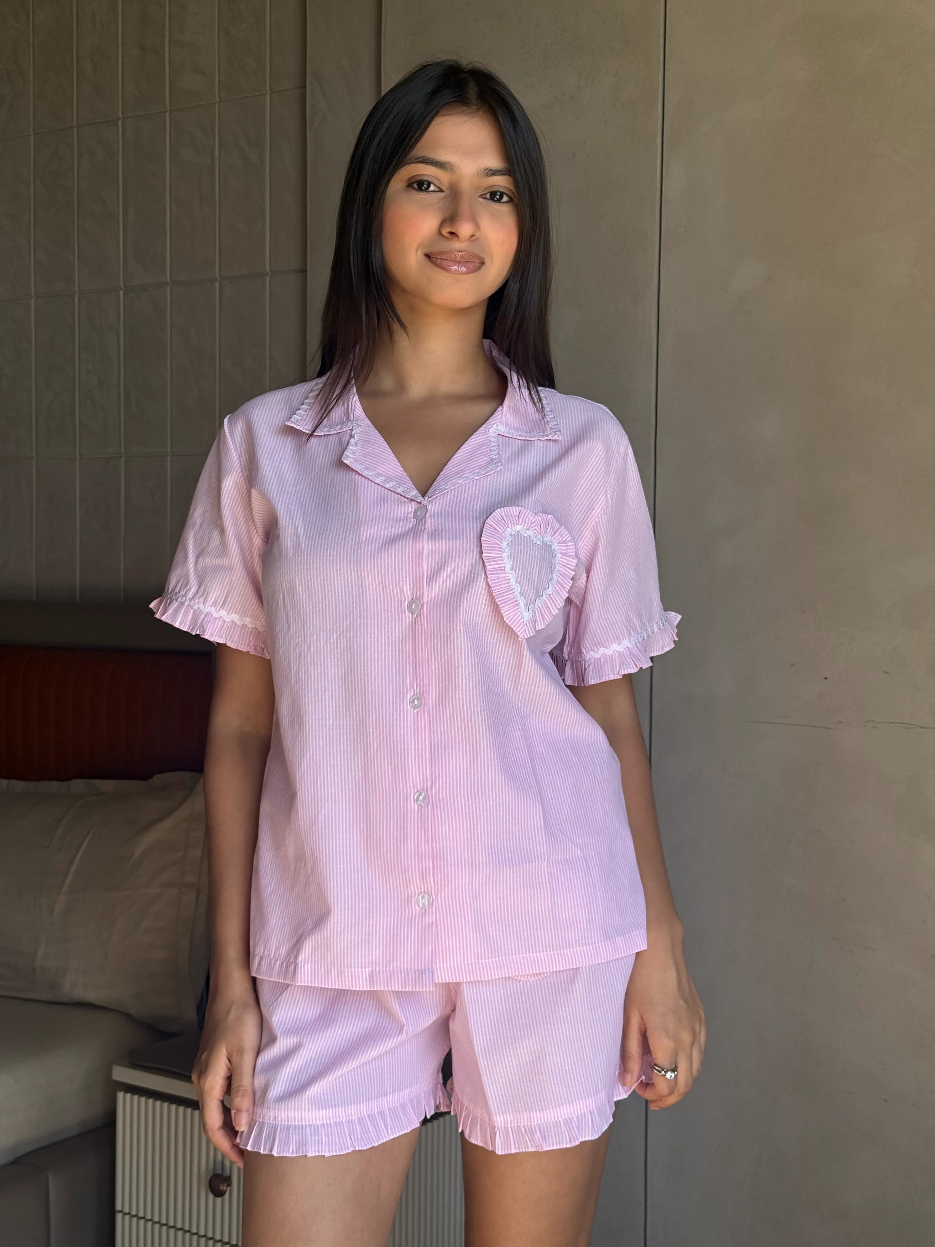 Velure  Sweet Stripe Shorts Set