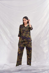 Velure Floral Print Satin Night Suit