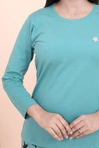 Velure Classic Star Print Full Sleeves Pajama Set - Velure - - Cotton Lycra Fabric, Full Length Pant, Full Sleeves, Round neck nightsuit
