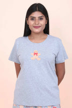 Velure Playful Gingerbread Print Shorts Set - Velure - - Cotton, Cotton Lycra Fabric, Half Sleeves, Printed, Round neck