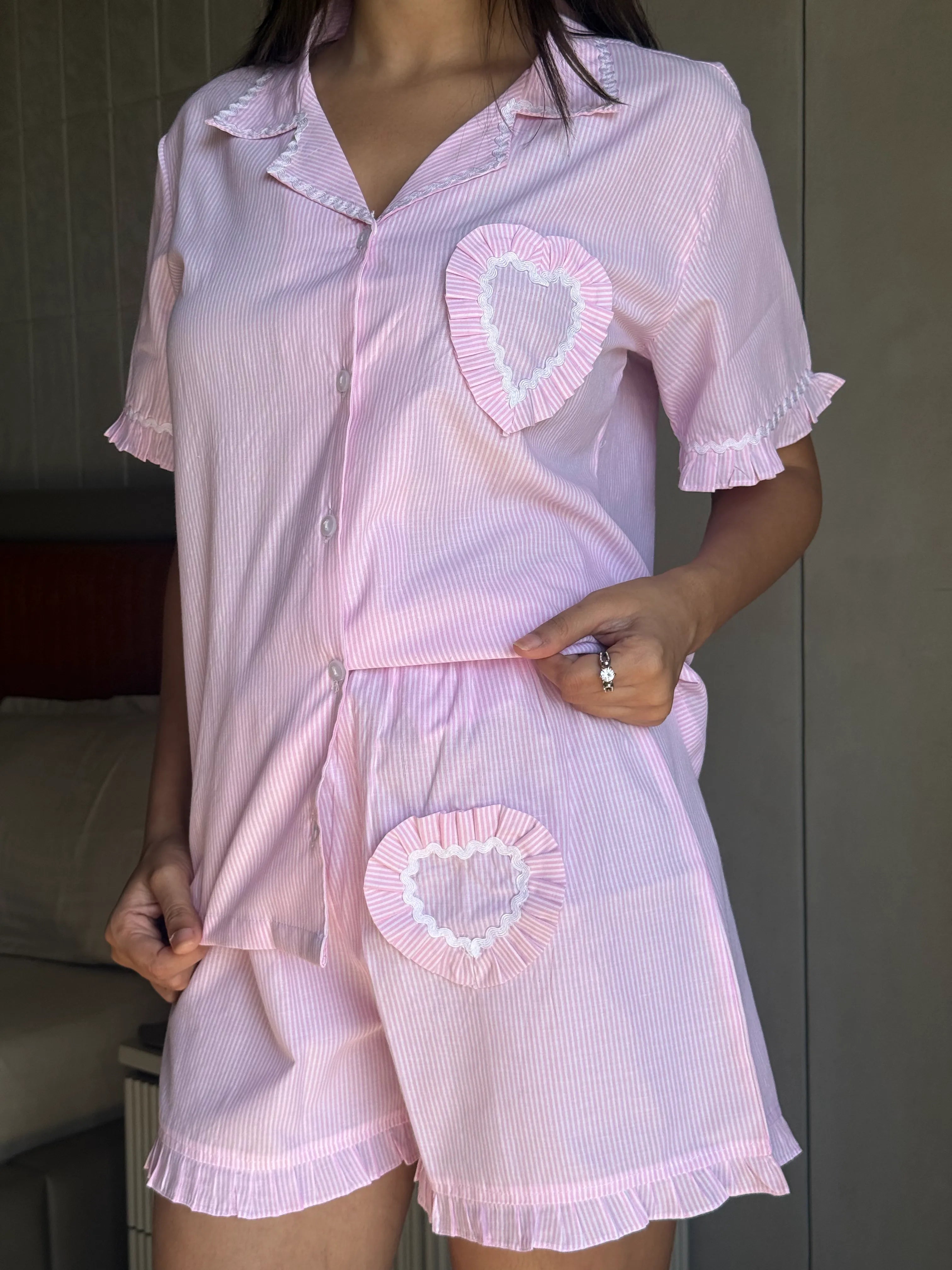 Velure  Sweet Stripe Shorts Set
