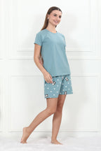 Velure Sleek Panda Shorts Set - Velure - - Cotton Lycra Fabric, Half Sleeves, Printed, Round neck, Shorts