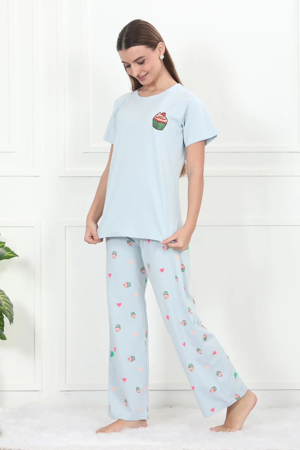 Velure Adorable Cupcake Print Pajama Set