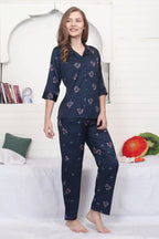 Velure Trendy Floral Satin Night Suit