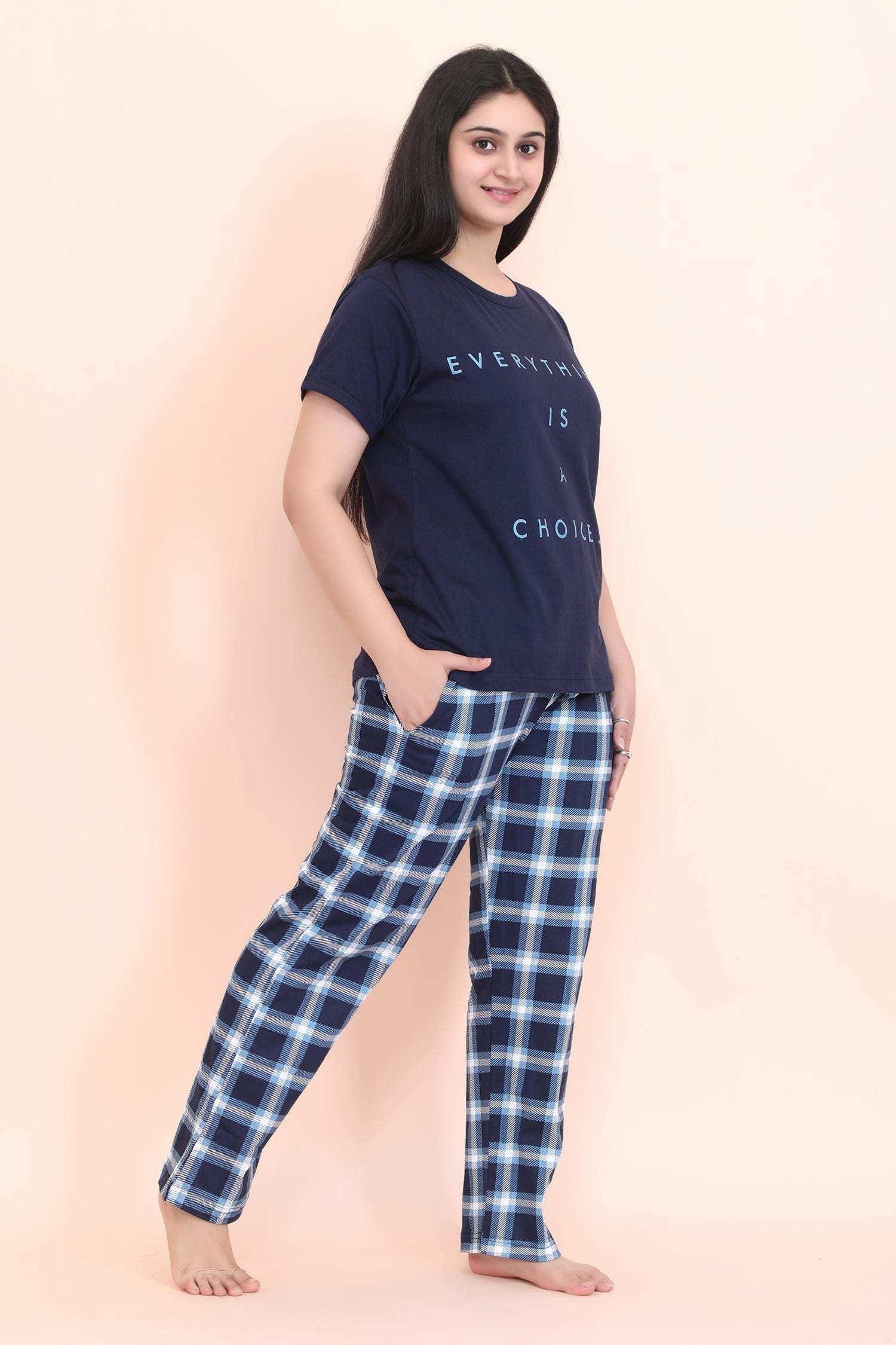 Velure Soft Touch Printed Pajama Set - Velure - - Abstract Print, Full Length Pant, Half Sleeves, Hosiery Cotton, Round neck nightsuit