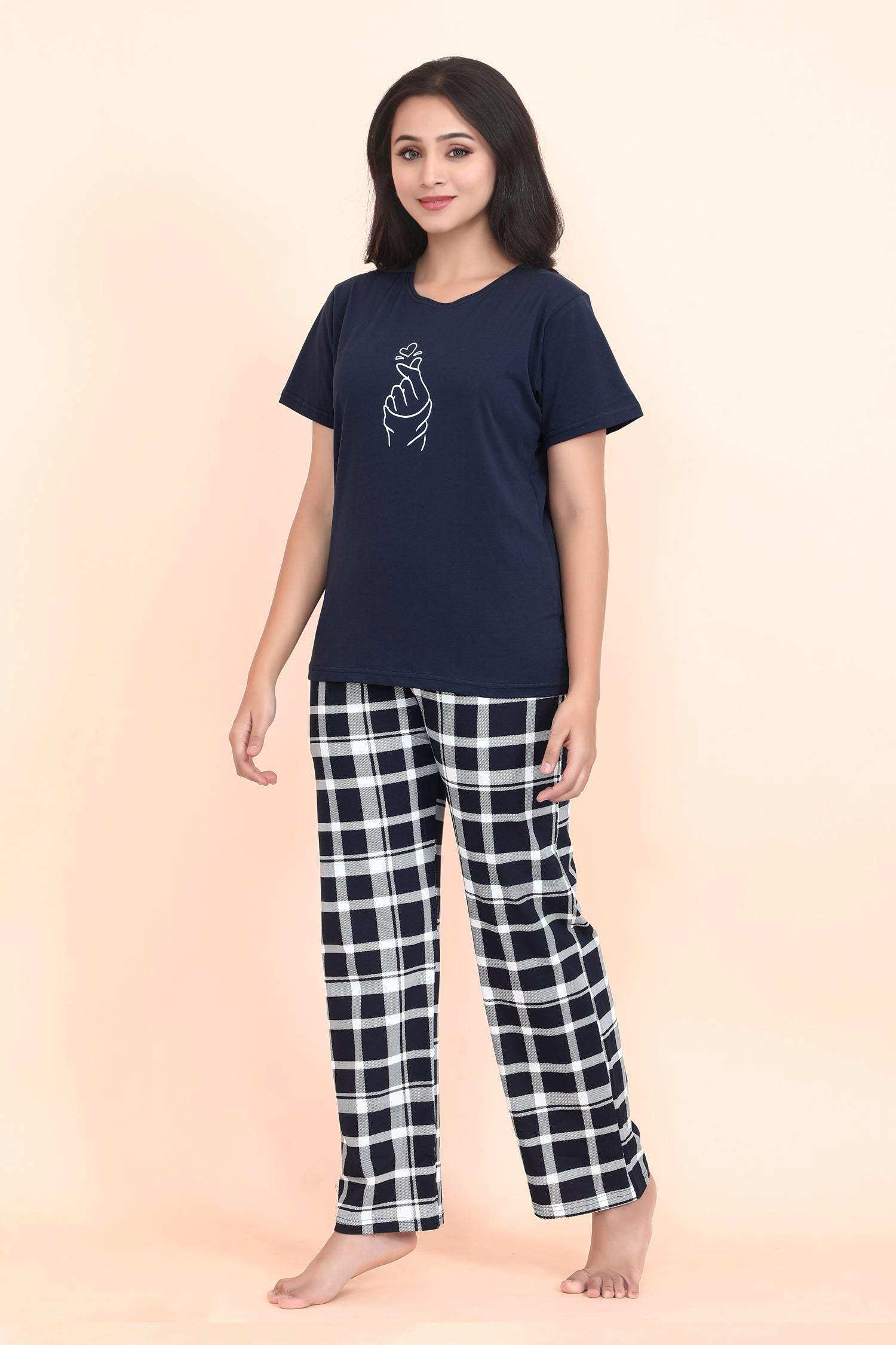 Velure Cute Classic Pajama Set - Velure - - Abstract Print, Full Length Pant, Half Sleeves, Round neck nightsuit