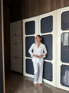 Velure Grey Shimmering Star Fur Satin Sleepwear Set