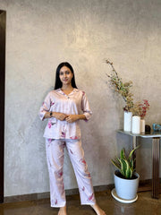Velure Adorable Pink Flamingo Print Cotton Night Suit