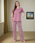 Velure Playful Panda Printed Pajama Set - Velure - - Cotton Lycra Fabric, Full Length Pant, Half Sleeves, Round neck